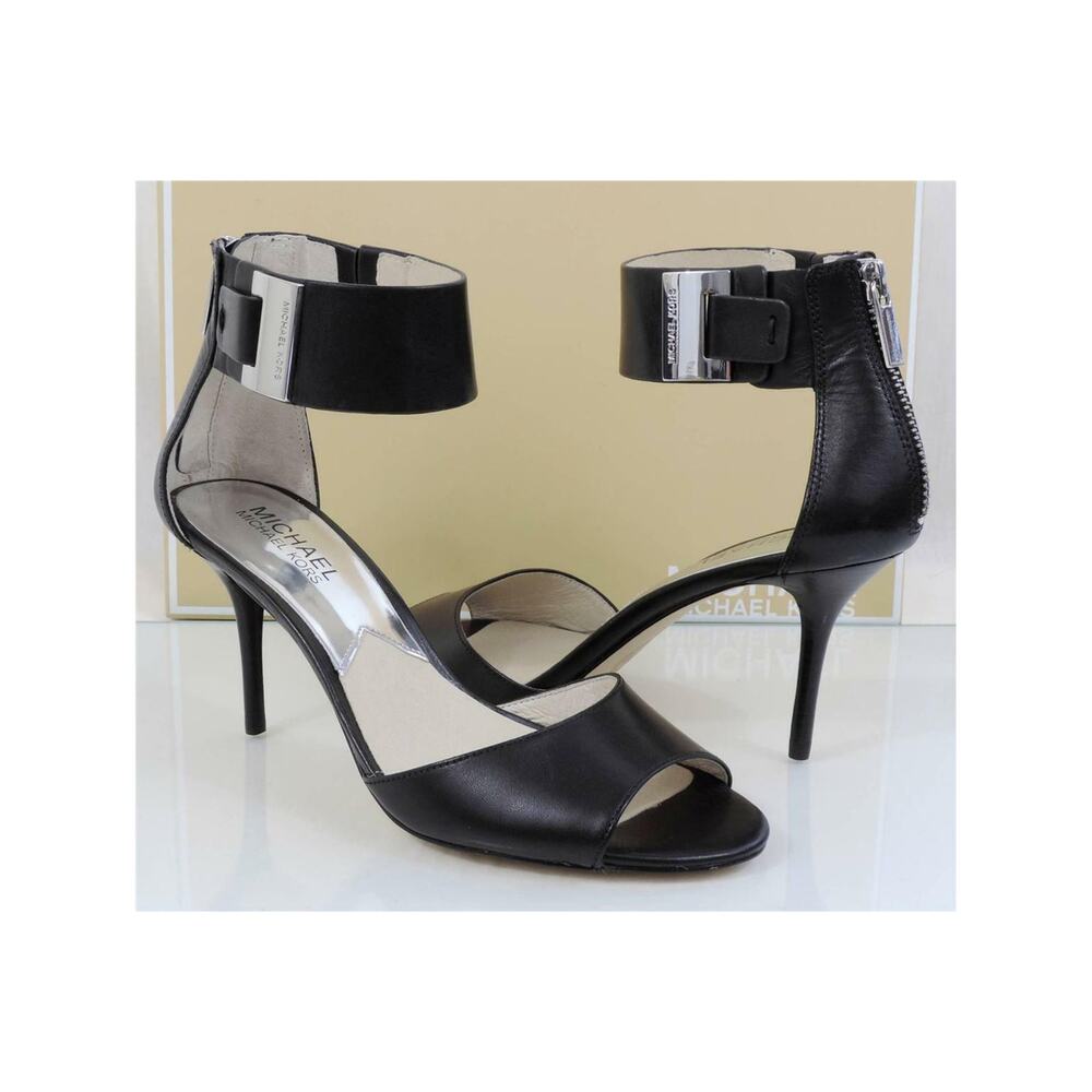 Michael Kors Guiliana Open Toe Ankle Strap Sandal Black Size 6.5